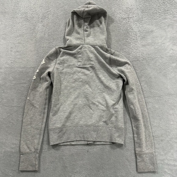 Hollister Button Up Sweater Hoodie Womens M Gray Y2K Grunge Skater Surf Coquette - Picture 3 of 8